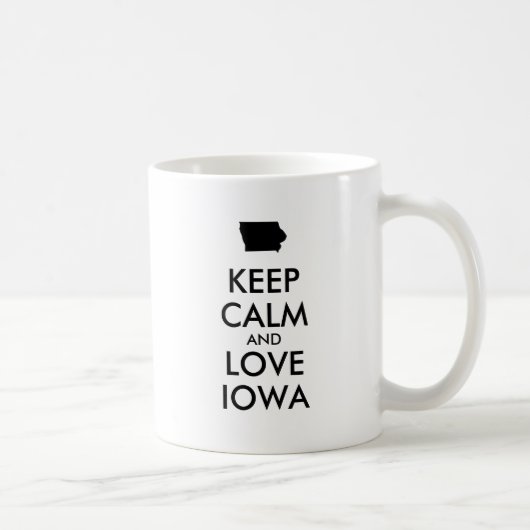 カスタマイズ保可能なCALM AND LOVE IOWA コーヒーマグカップ (右)