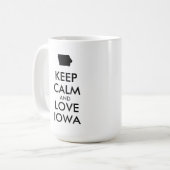 カスタマイズ保可能なCALM AND LOVE IOWA コーヒーマグカップ (正面左)