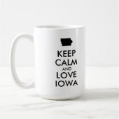 カスタマイズ保可能なCALM AND LOVE IOWA コーヒーマグカップ (左)