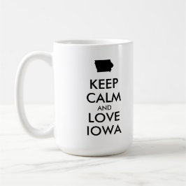 カスタマイズ保可能なCALM AND LOVE IOWA コーヒーマグカップ