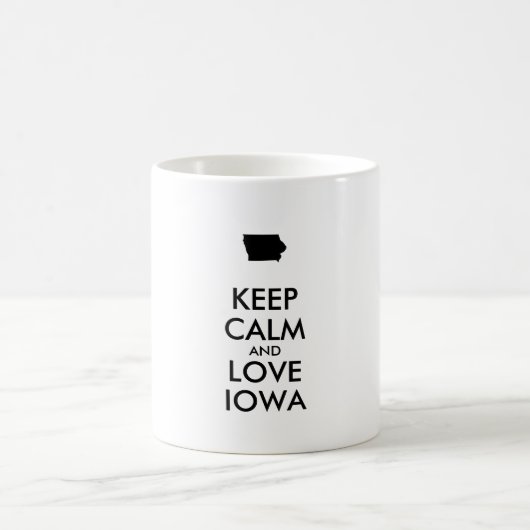 カスタマイズ保可能なCALM AND LOVE IOWA コーヒーマグカップ (中央)