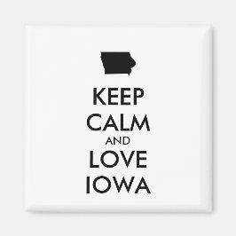カスタマイズ保可能なCALM AND LOVE IOWA マグネット