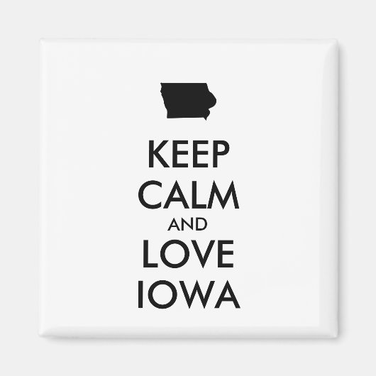カスタマイズ保可能なCALM AND LOVE IOWA マグネット (正面)