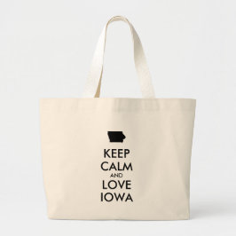 カスタマイズ保可能なCALM AND LOVE IOWA ラージトートバッグ
