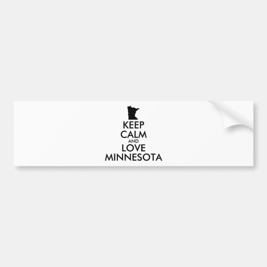 カスタマイズ保可能なCALM and LOVE MINNESOTA バンパーステッカー (正面)