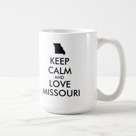 カスタマイズ保可能なCALM AND LOVE MISSOURI コーヒーマグカップ (右)