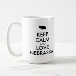 カスタマイズ保可能なCALM AND LOVE NEBRASKA コーヒーマグカップ