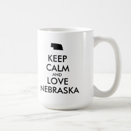 カスタマイズ保可能なCALM AND LOVE NEBRASKA コーヒーマグカップ