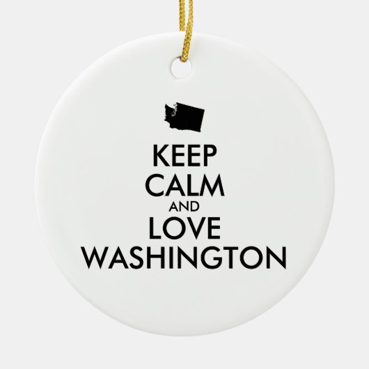カスタマイズ保可能なCALM and LOVE WASHINGTON セラミックオーナメント (正面)