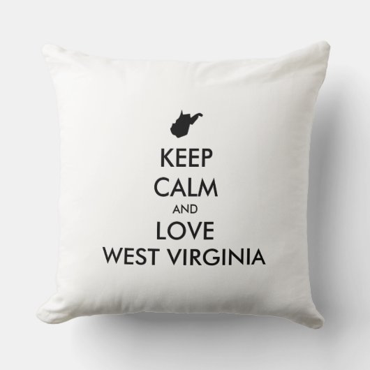 カスタマイズ保可能なCALM and LOVE WEST VIRGINIA クッション (正面)