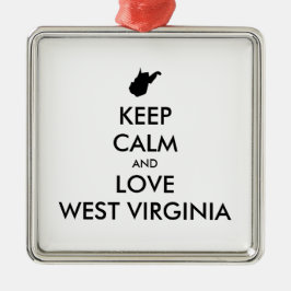 カスタマイズ保可能なCALM and LOVE WEST VIRGINIA メタルオーナメント