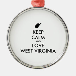 カスタマイズ保可能なCALM and LOVE WEST VIRGINIA メタルオーナメント