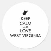 カスタマイズ保可能なCALM and LOVE WEST VIRGINIA ラウンドシール (正面)