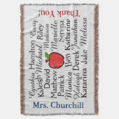 カスタマイズ先生サンキューブランケット スローブランケット (正面縦)