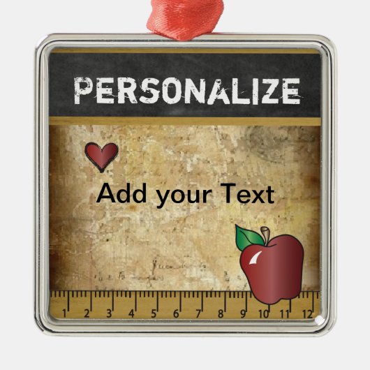 カスタマイズ先生ヴィンテージ メタルオーナメント (正面)