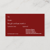 カスタマイズ光沢がある金ゴールドの星のギフト券 割引カード (裏面)