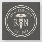 カスタマイズ公認看護師RNのケリュケイオンの医学 ストーンコースター (正面)
