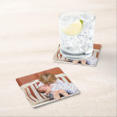 カスタマイズ写パーソナライズされた真 スクエアペーパーコースター (インサイチュ)