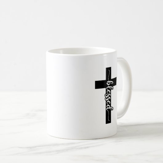 カスタマイズ写真とクロス賛美ギフトのマグ コーヒーマグカップ (正面右)