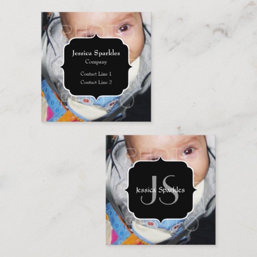 カスタマイズ写真とモノグラムで スクエア名刺 (正面/裏面)