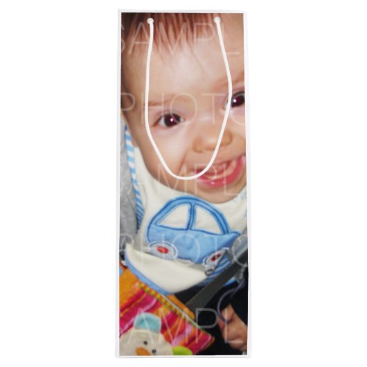 カスタマイズ写真とワイン抱き枕 ワインギフトバッグ (正面)