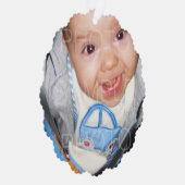 カスタマイズ写真と文字が明メリーるい オーナメントカード (右)