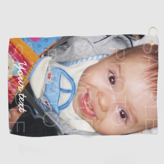 カスタマイズ写真と文字 ゴルフタオル (横)