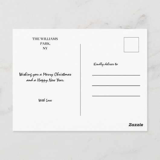 カスタマイズ写真のクリスマスフレーム ポストカード (裏面)