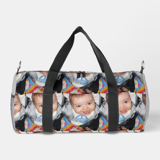 カスタマイズ写真のパターンカスタムモノグラム ダッフルバッグ (裏面)