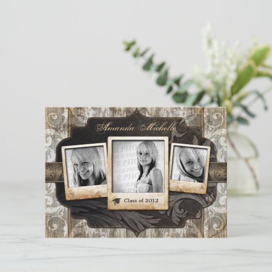 カスタマイズ写真の卒業の発表の招待 招待状 (スタンド正面)