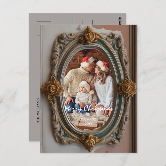 カスタマイズ写真の古代の枠 ポストカード (正面/裏面)