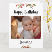 カスタマイズ写真パーソナライズされた誕生日 カード (黄色い花)