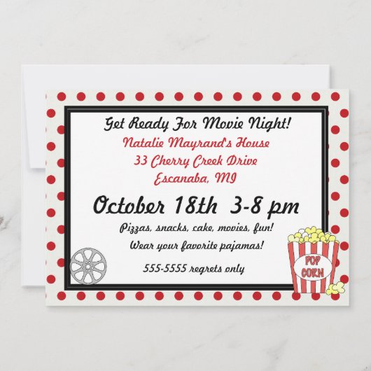 カスタマイズ写真映画誕生日の招待状 招待状 (裏面)