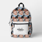 カスタマイズ写真柄モノグラム白 プリントバックパック (正面)