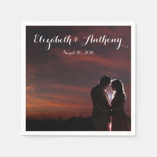カスタマイズ写真結婚付 スタンダードカクテルナプキン (正面)