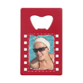 カスタマイズ写真2枚赤と白 クレジットカード栓抜き (正面)