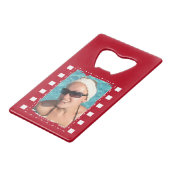 カスタマイズ写真2枚赤と白 クレジットカード栓抜き (正面アングル)