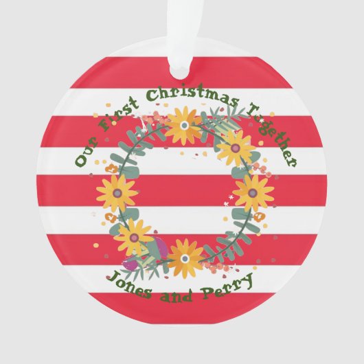 カスタマイズ初めてのクリスマス オーナメント (正面)