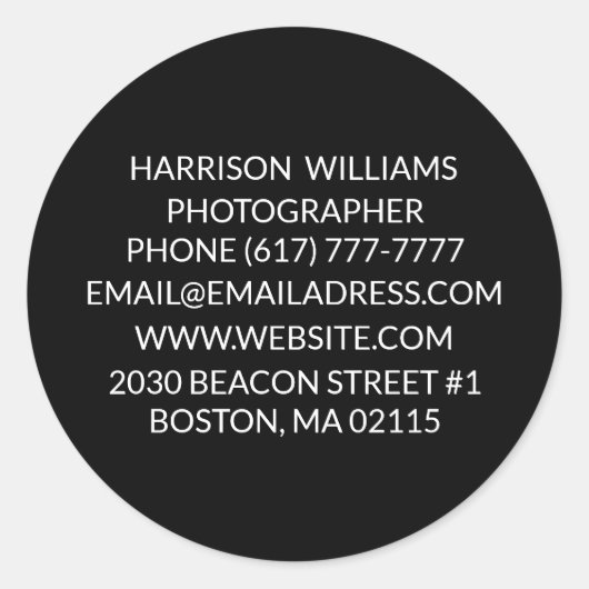 カスタマイズ制エレガント黒 ラウンドシール (正面)