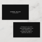 カスタマイズ制エレガント黒 名刺 (正面/裏面)
