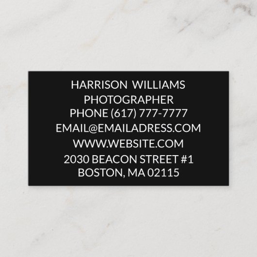 カスタマイズ制エレガント黒 名刺 (正面)