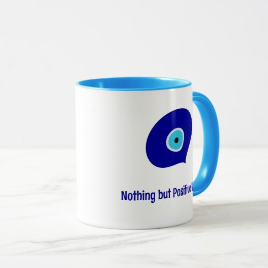 カスタマイズ前向きVibes, Blue Evil Tear Drop マグカップ (正面右)