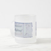 カスタマイズ動揺してなボーダーステイン- フロストグラスマグカップ (正面左)