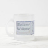 カスタマイズ動揺してなボーダーステイン- フロストグラスマグカップ (左)