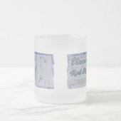 カスタマイズ動揺してなボーダーステイン- フロストグラスマグカップ (中央)