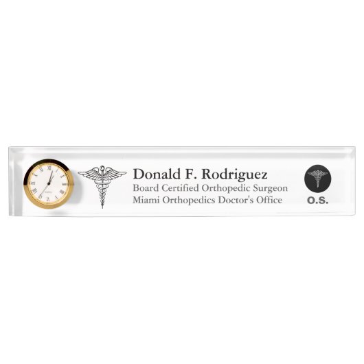カスタマイズ医学の専門のユニーク デスクネームプレート (正面)