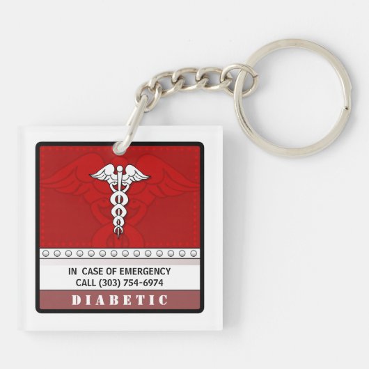 カスタマイズ医学の注意深いKeychain - キーホルダー (裏面)
