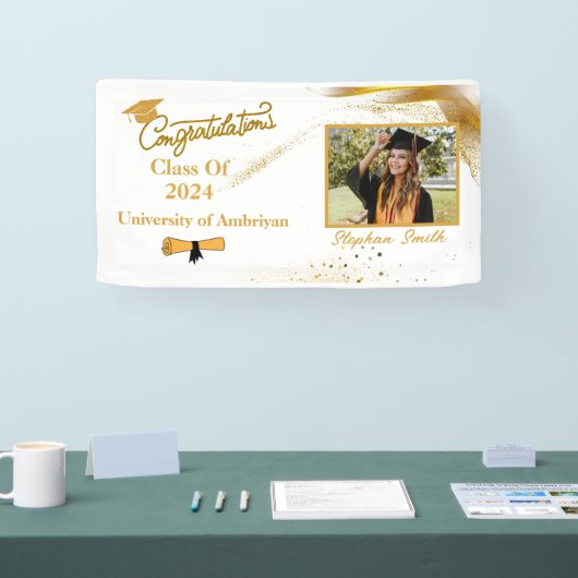 カスタマイズ卒業モダン 横断幕 (トレードショー)