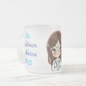 カスタマイズ博士（お名前） PhD卒業茶 フロストグラスマグカップ (正面左)