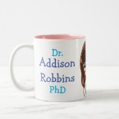 カスタマイズ博士（お名前） PhD卒業2トーン ツートーンマグカップ (左)